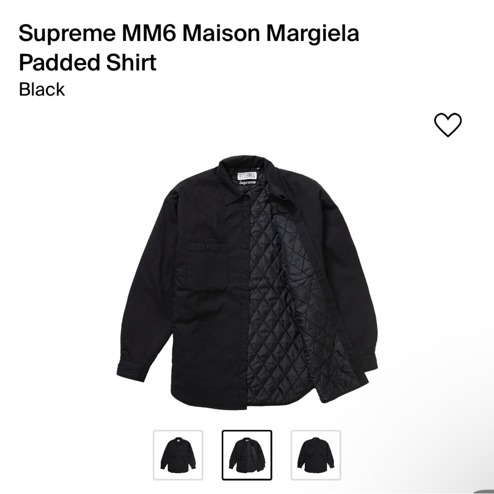 Supreme Maison Margiela Black Padded Shirt Jacket
